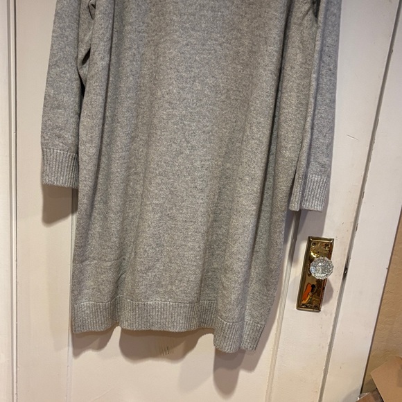 Lands' End Woman’s Zip Up Gray Sweater Dress - Picture 4 of 10
